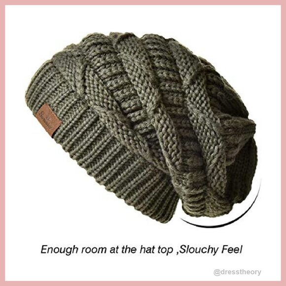 Oversize Chunky Slouchy Beanie Winter Hat Women's Acrylic Knit Ski Cap - Picture 3 of 8